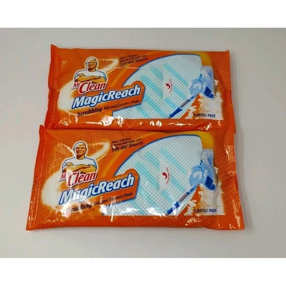 Mr Clean Magic Reach Scrubbing Tub + Shower Refill Pads 2 Opened Packs -SEE NOTE - Picture 2 of 6